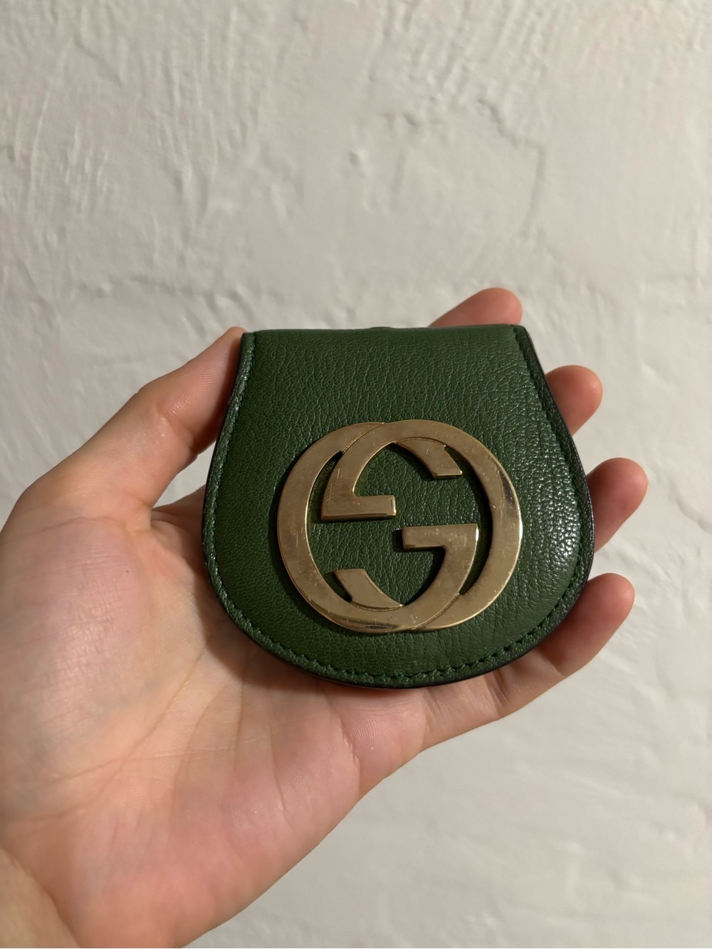 Gucci Dark Green Leather Compact Case